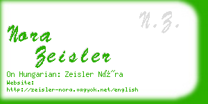 nora zeisler business card